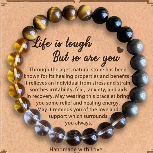 Hand Made Natural Stone Bracelet ( Protection, Fertility, Self-love, Open Road ) - Picture 5 of 6